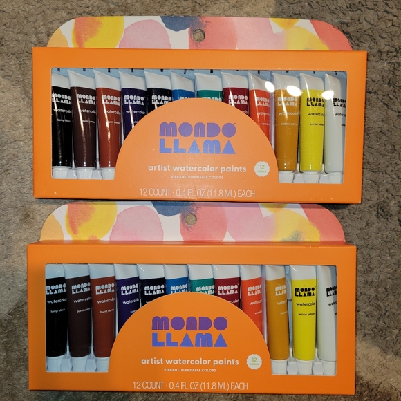 2 Boxes MONDO LLAMA Artist Watercolor Paints 12 Colors New - Picture 3 of 6